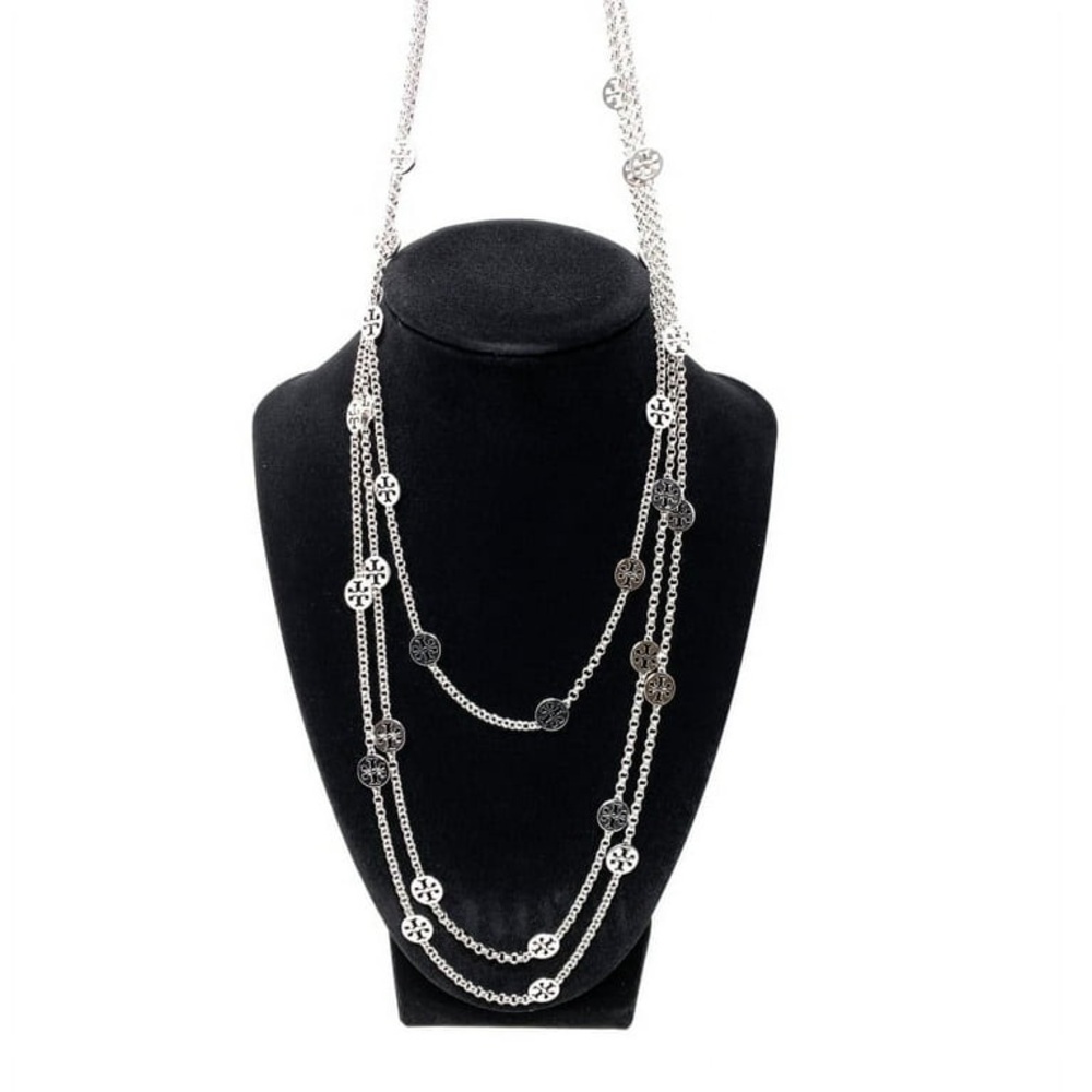 TORY BURCH Silver Multi-Strand Necklace